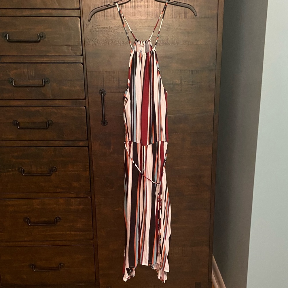Charlotte Russe Striped halter dress - size L